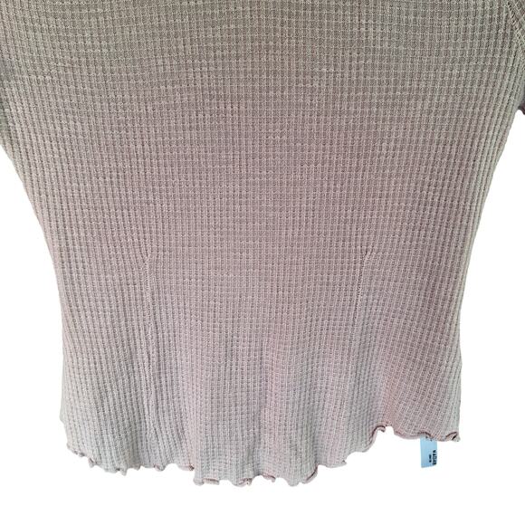 Intimately free people Make it easy waffle knit mock neck long sleeve top pink - Picture 3 of 4